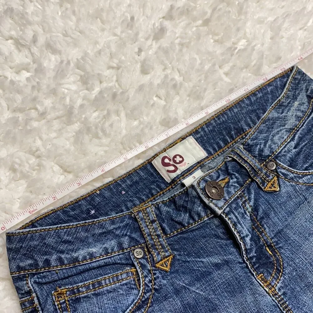 Bermuda Long Denim Shorts Capris Dark Wash W4